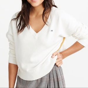 Abercrombie & Fitch V-Neck Side-Stripe Sweatshirt